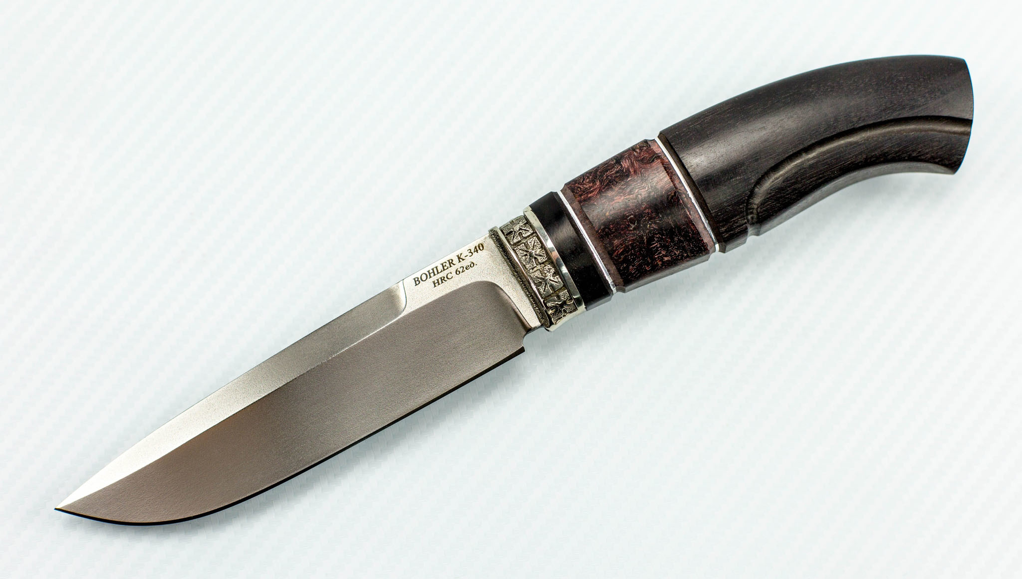 фото Нож барс сталь k340, рукоять граб, вставка из карельской березы ножи крутова