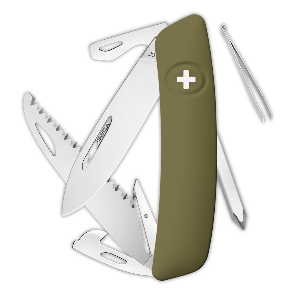 Швейцарский нож SWIZA D06 Standard, 95 мм, 12 функций, темно-зеленый - фото 1