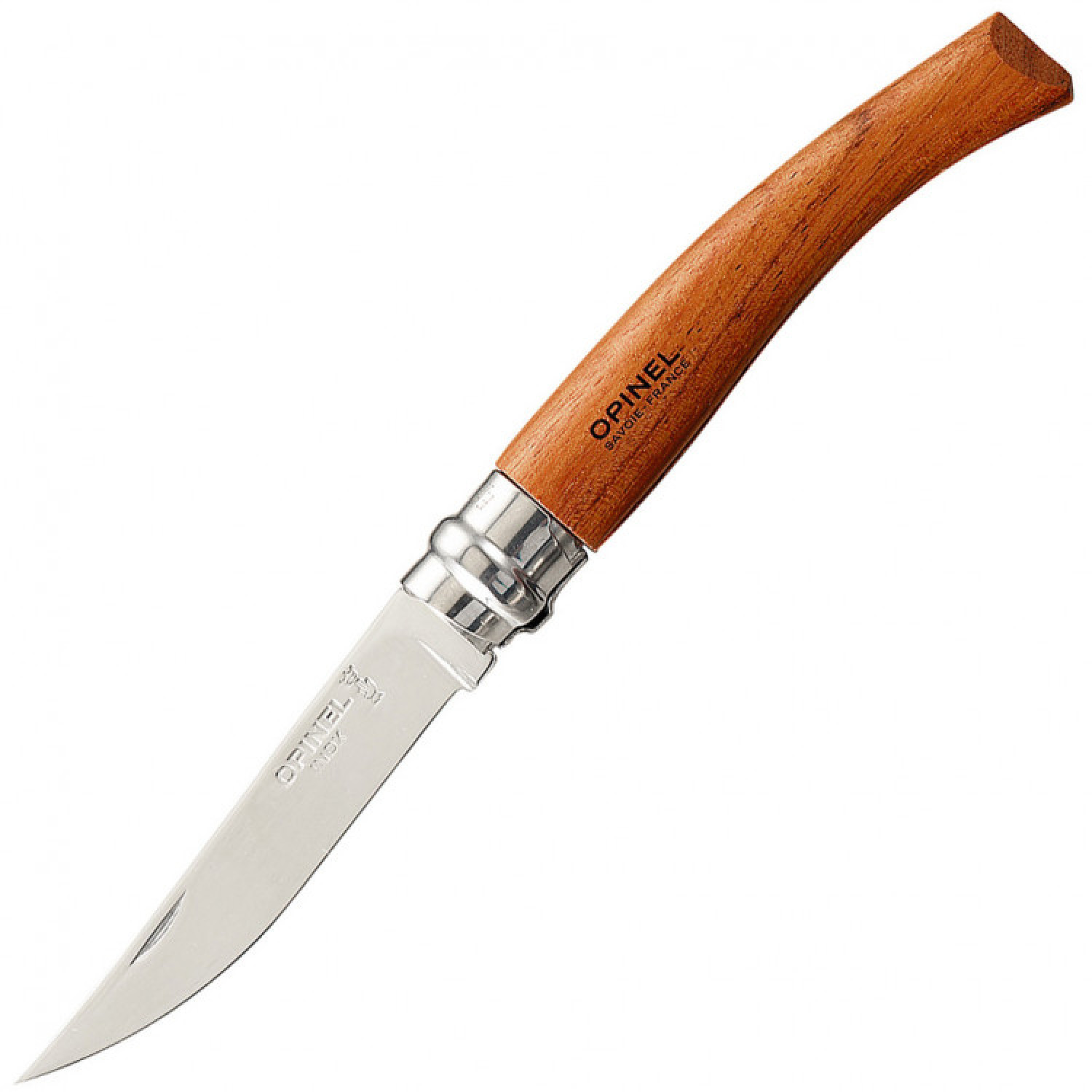 Нож складной филейный Opinel №8 VRI Folding Slim Bubinga, сталь Sandvik 12C27, рукоять из дерева бубинго, 000015 - фото 1