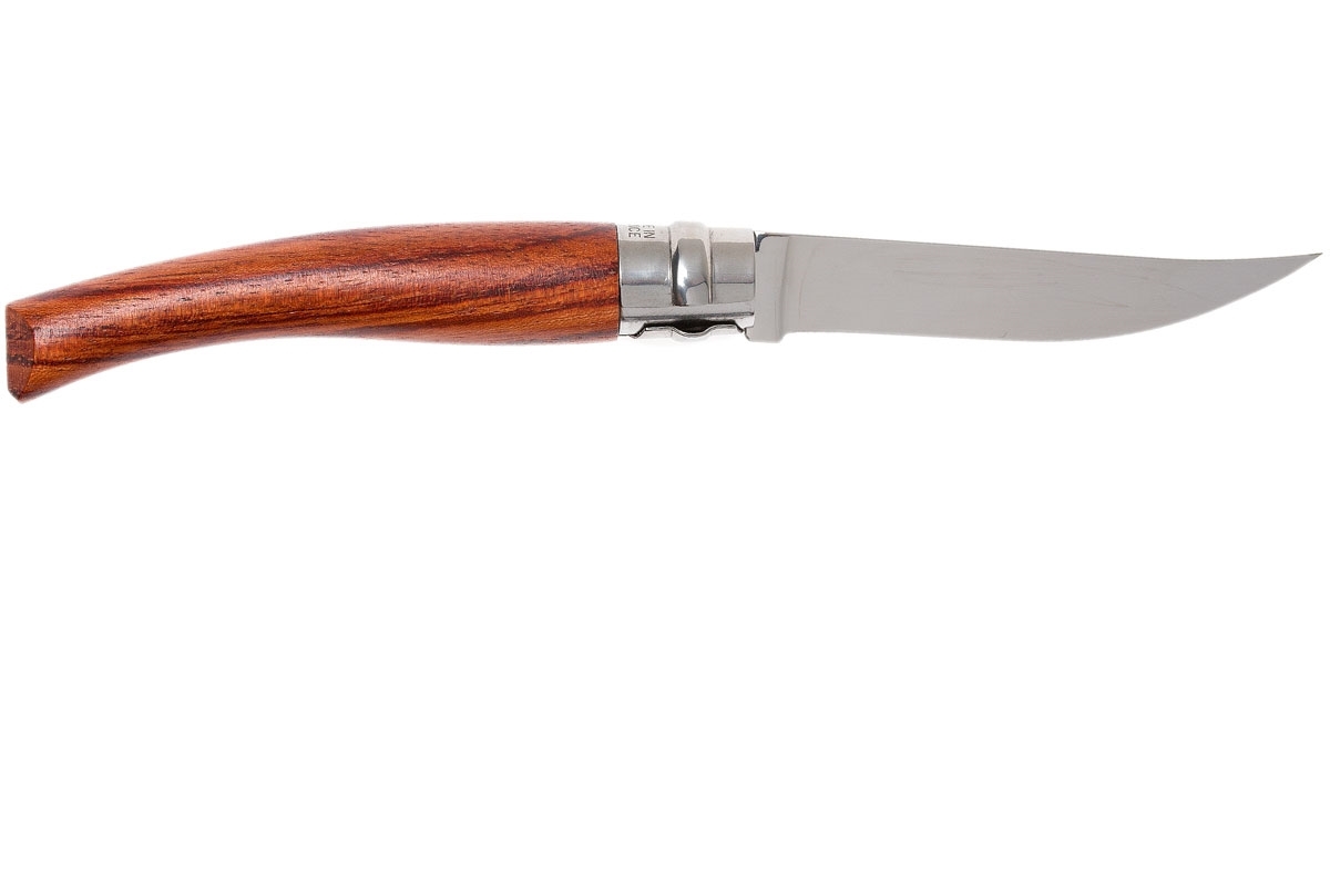 Нож складной филейный Opinel №8 VRI Folding Slim Bubinga, сталь Sandvik 12C27, рукоять из дерева бубинго, 000015 - фото 7