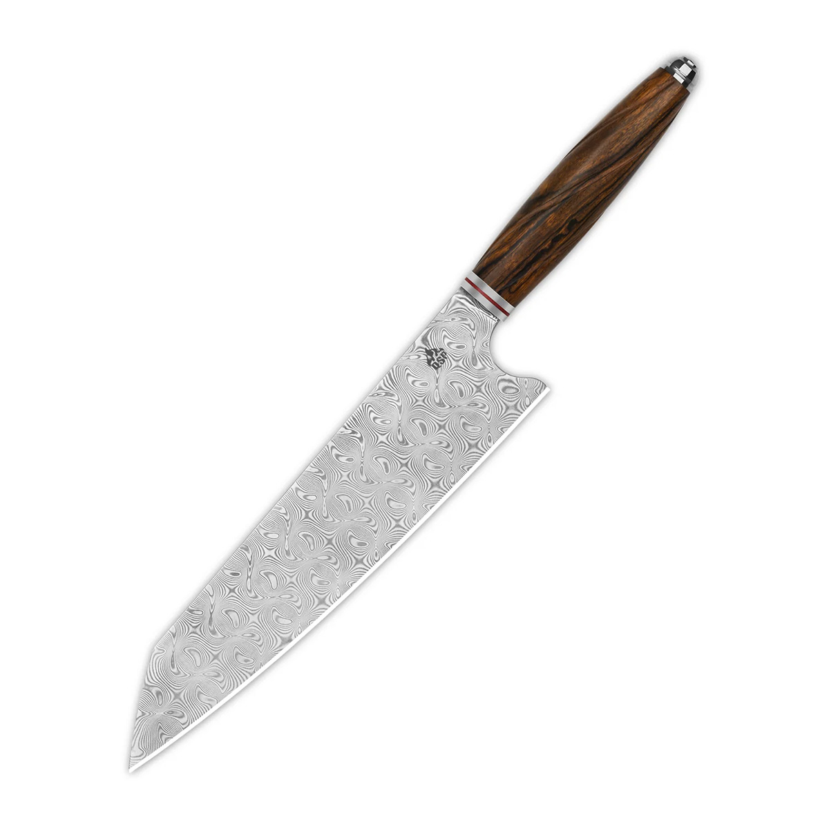Поварской кухонный нож кирицуке QSP Mulan Series, сталь дамаск, рукоять дерево айронвуд