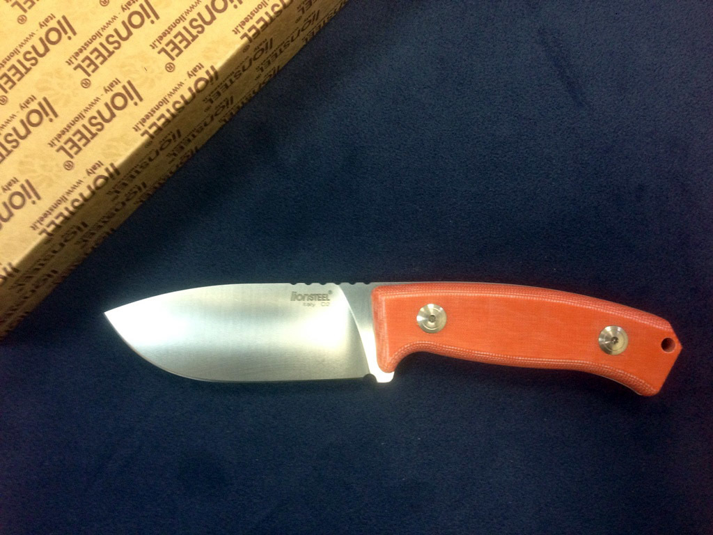 Нож с фиксированным клинком LionSteel M2 MiOR, сталь D2, рукоять Orange micarta - фото 2