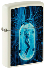 Фото Зажигалка ZIPPO Woman in Tube с покрытием Glow In The Dark Green, латунь/сталь, белая