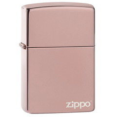 Фото Зажигалка ZIPPO Logo Classic с покрытием High Polish Rose Gold, латунь/сталь, розовое золото, 36х12х56 мм
