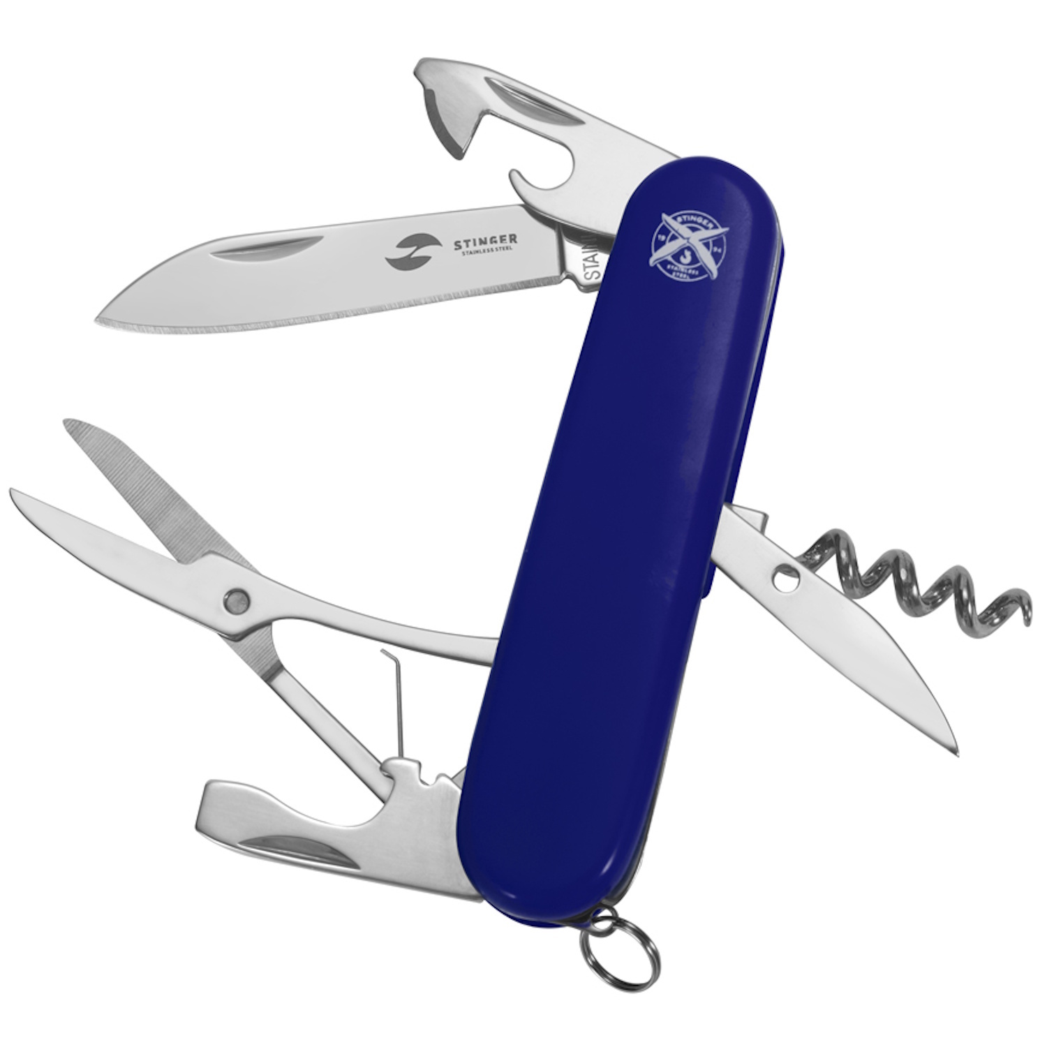 

Нож перочинный Stinger FK-K5020-6PB 90 мм, 11 функций, синий, в блистере