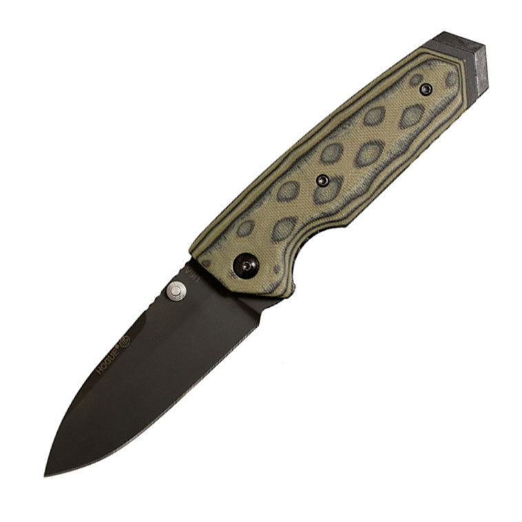 Нож складной Hogue EX-02 Spear Point, сталь 154CM, рукоять стеклотекстолит G-Mascus®, чёрно-зеленый нож складной hogue ex 02 spear point skulls