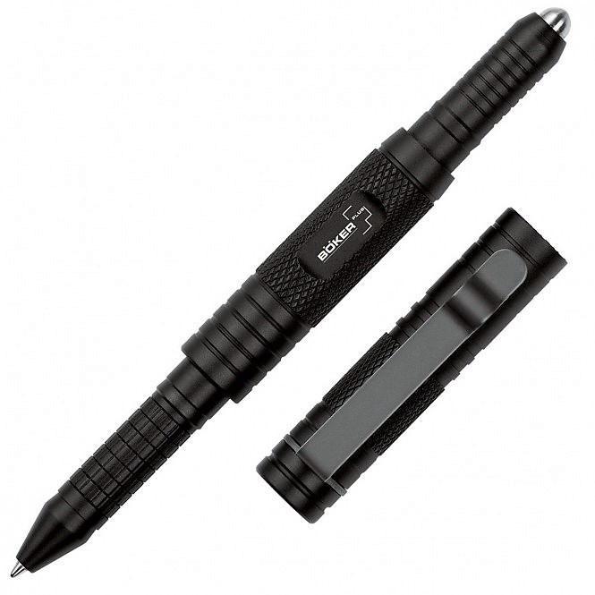 Тактическая ручка Boker Plus Tactical Pen Black - 09BO090, авиационный алюминий, чёрный