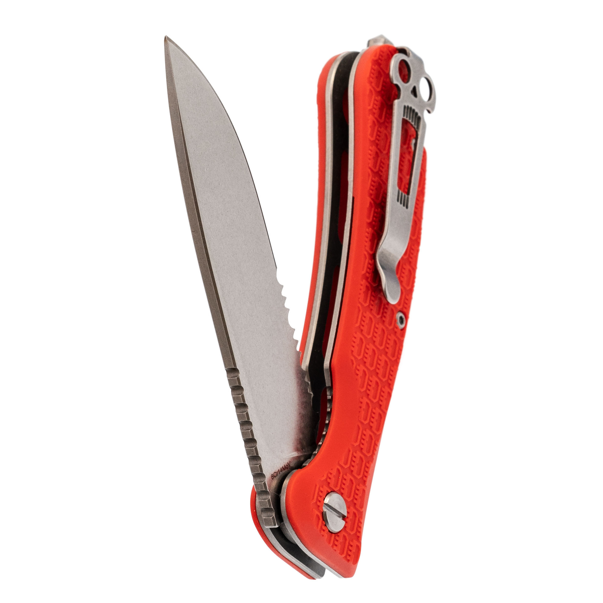 Складной нож Daggerr Wocket Orange SW Serrated, сталь 8Cr14MoV, рукоять FRN - фото 5