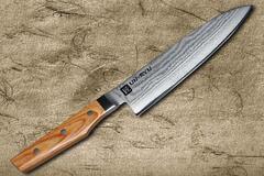 Фото Нож кухонный Гюито Shimomura 210 мм, сталь VG-10 33 слоя, рукоять pakka wood