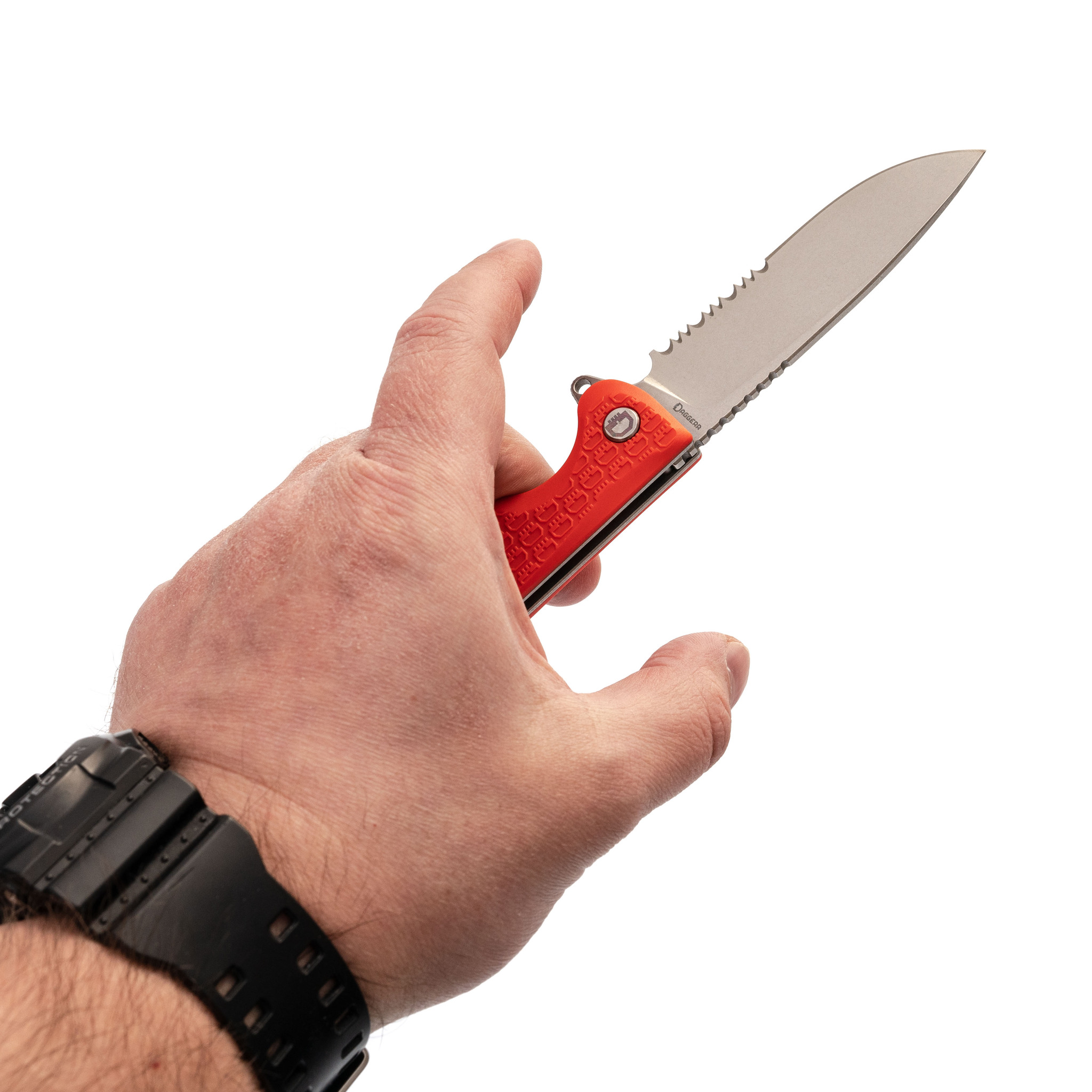 Складной нож Daggerr Wocket Orange SW Serrated, сталь 8Cr14MoV, рукоять FRN - фото 8