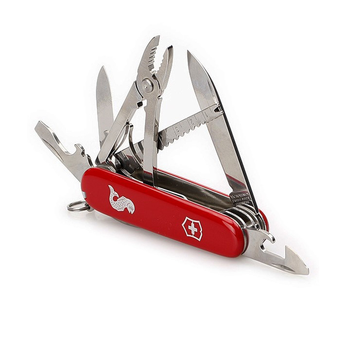 фото Нож перочинный victorinox angler, сталь x55crmo14, рукоять cellidor®, красный