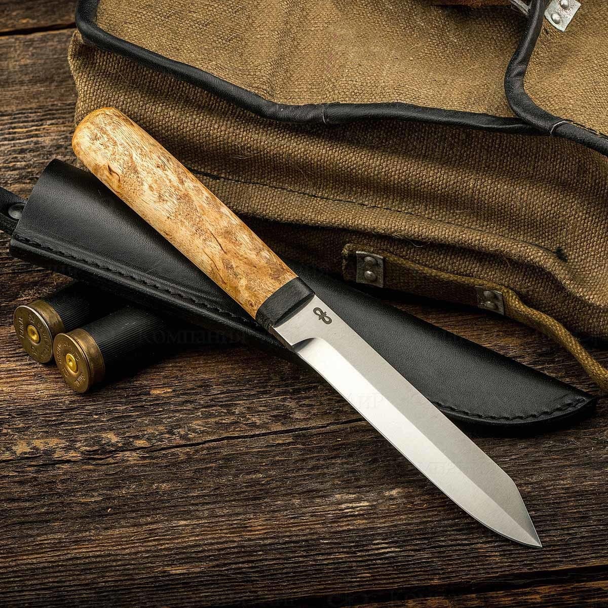 Нож туристический АиР Засапожный-2, сталь 95х18, рукоять карельская береза, Бренды, АиР