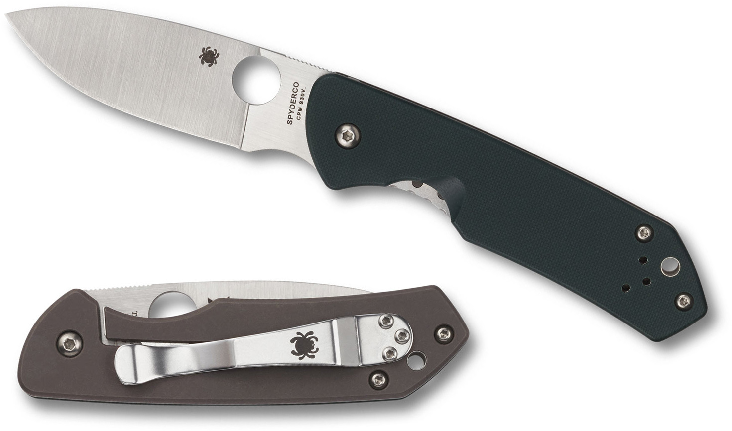 Складной нож Brouwer - Spyderco C232GTIP, сталь Crucible CPM® S30V™ Satin Plain, рукоять титан/стеклотекстолит G10 - фото 4