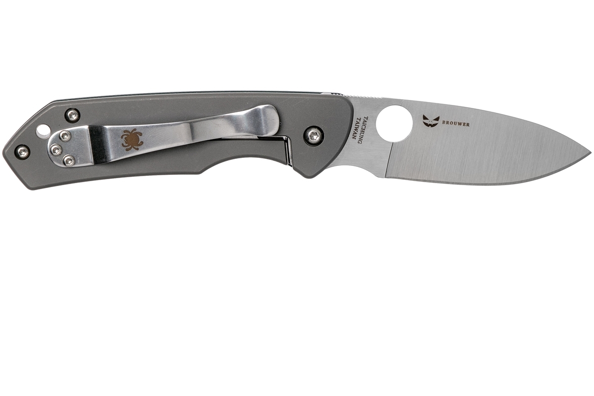 Складной нож Brouwer - Spyderco C232GTIP, сталь Crucible CPM® S30V™ Satin Plain, рукоять титан/стеклотекстолит G10 - фото 8