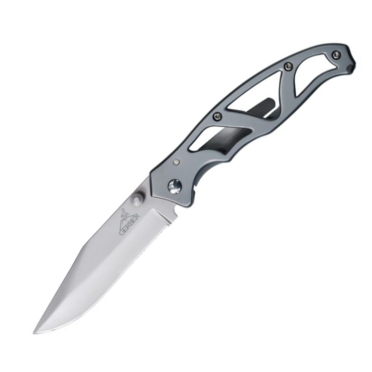 Складной нож Gerber Powerframe II SS, сталь 7Cr17MoV, рукоять 3Cr13 нержавеющая сталь, серый