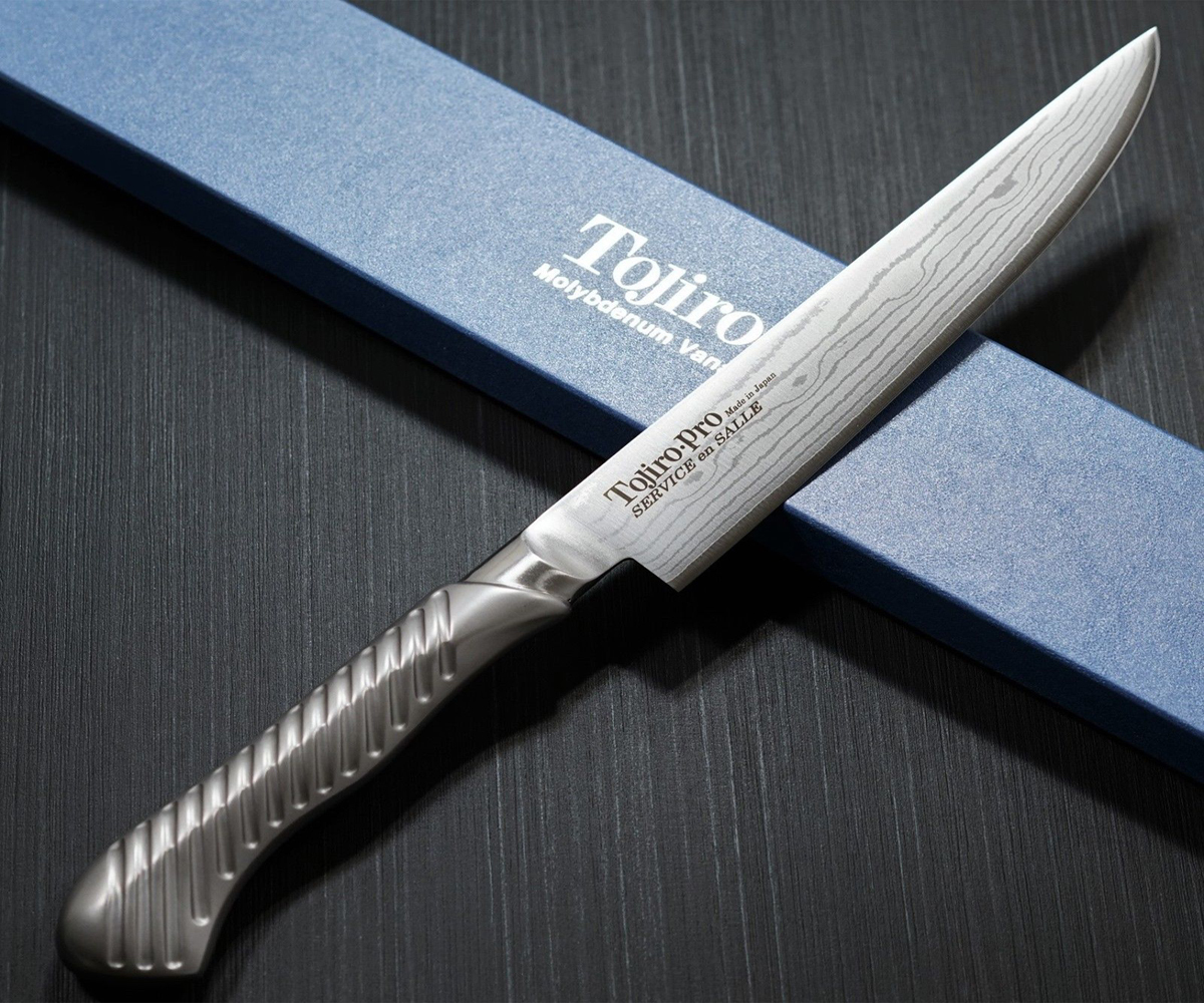 фото Кухонный нож для стейка, service knife, tojiro, fd-708, сталь vg-10, в картонной коробке