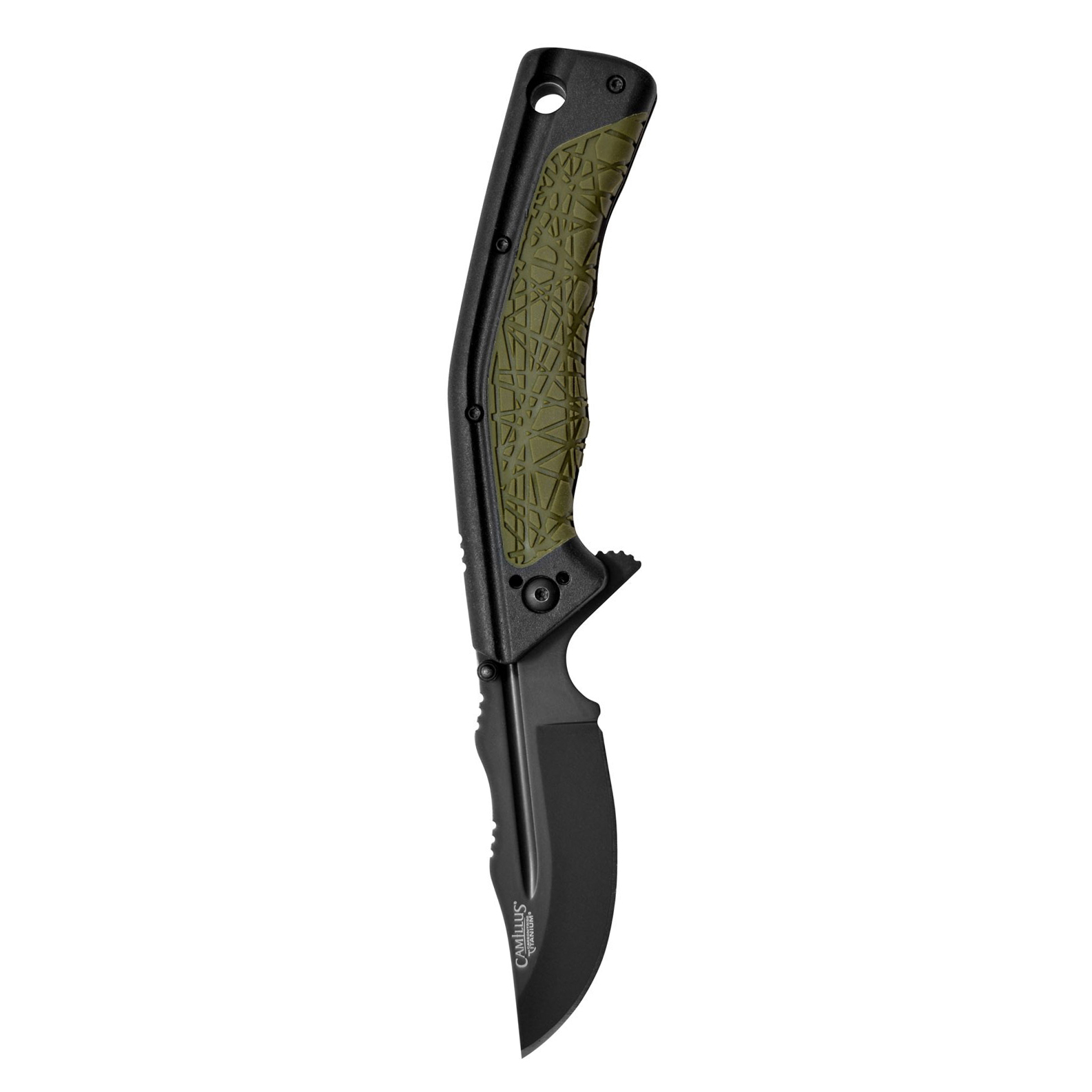 Складной нож Camillus FK-7 Drop Point, сталь AUS-8, рукоять термопластик GFN, чёрно-зеленый от Ножиков
