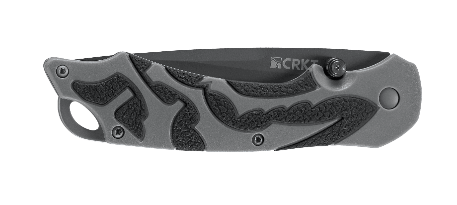 Полуавтоматический складной нож Moxie Silver, CRKT 1102, сталь 8Cr14MoV Black Oxide, рукоять термопластик/резина, серый - фото 6