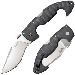 Фото Нож складной Cold Steel Spartan Serrated, сталь AUS-10A, рукоять grivory, черный