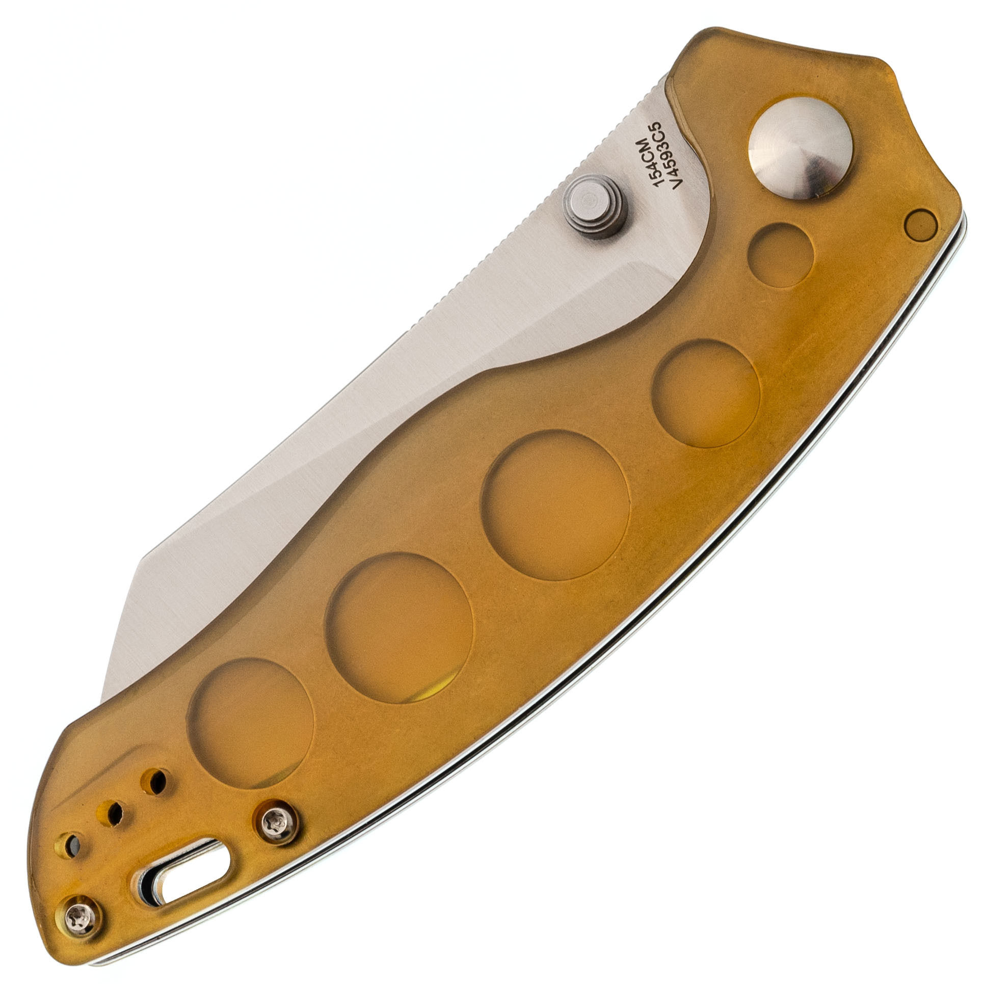 Складной нож Kizer Towser K, сталь 154CM, рукоять PEI, желтый - фото 9