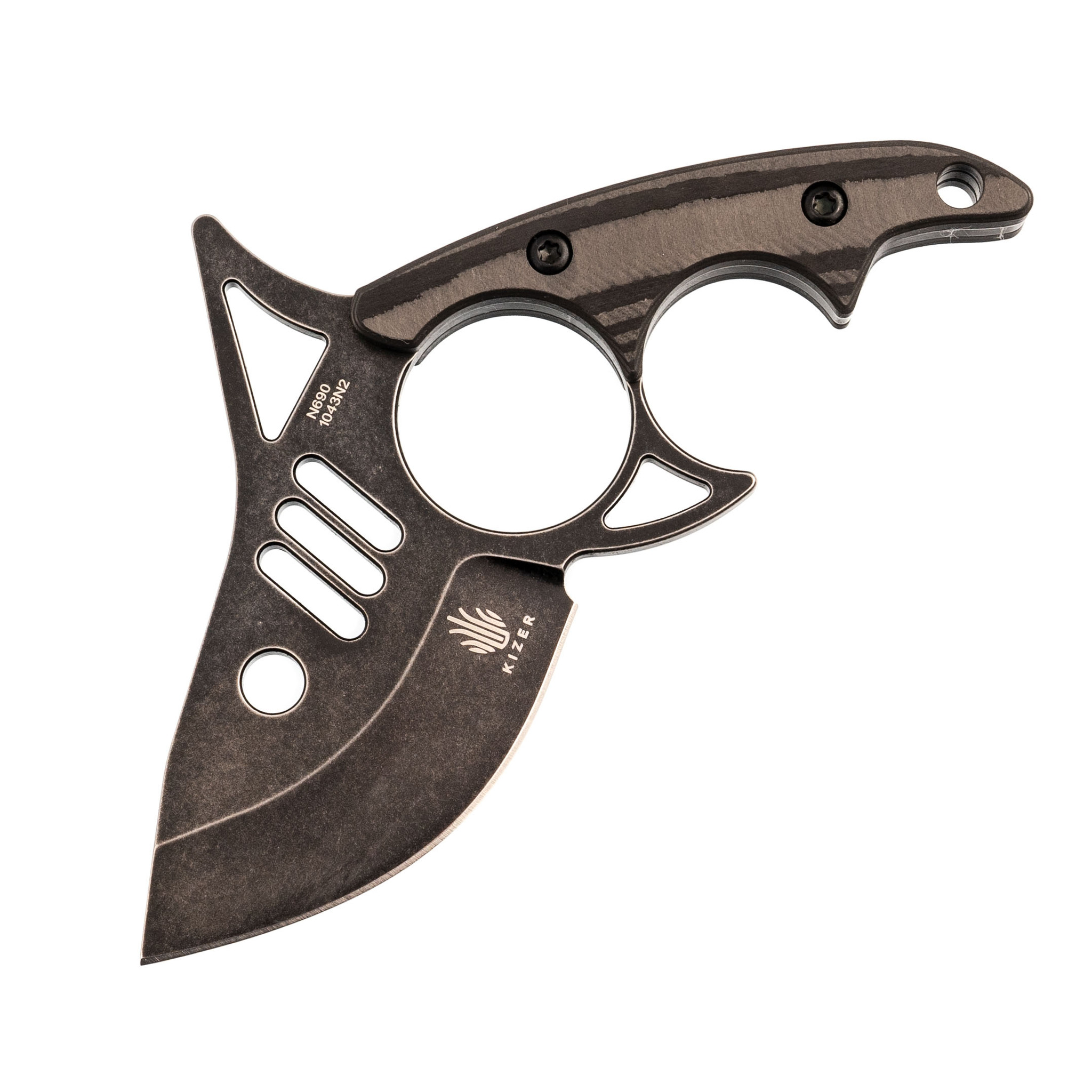 Нож Kizer Shark Tooth Black, сталь N690, рукоять карбон - фото 1