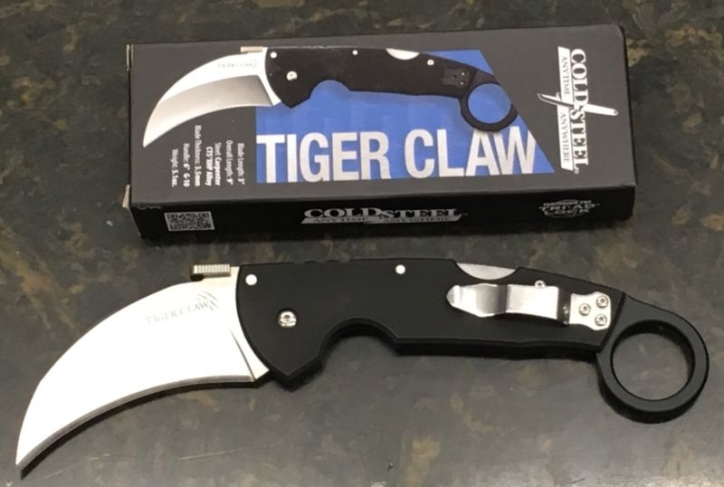 Складной нож Cold Steel Tiger Claw Karambit 22KF, сталь CTS-XHP, рукоять G-10 - фото 5