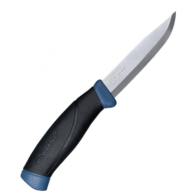 Нож с фиксированным лезвием Morakniv Companion Navy Blue, сталь Sandvik 12C27, рукоять резина/пластик - фото 6