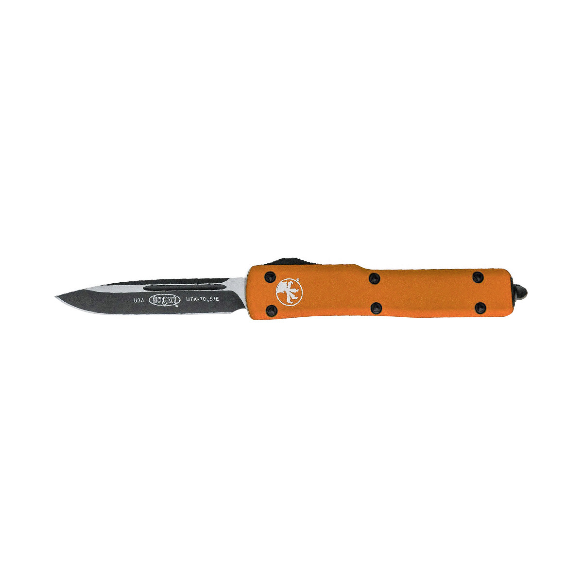Автоматический выкидной нож Microtech UTX-70 Black 148-1OR, сталь M390, рукоять алюминий