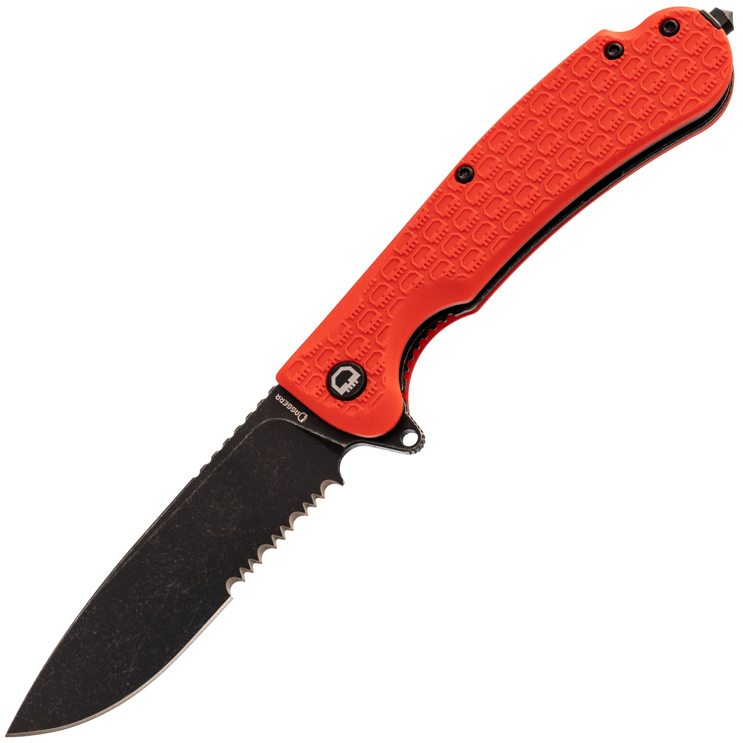Складной нож Daggerr Wocket Orange BW Serrated, сталь 8Cr14MoV, рукоять FRN складной нож dagger parrot all black сталь vg10 рукоять g10