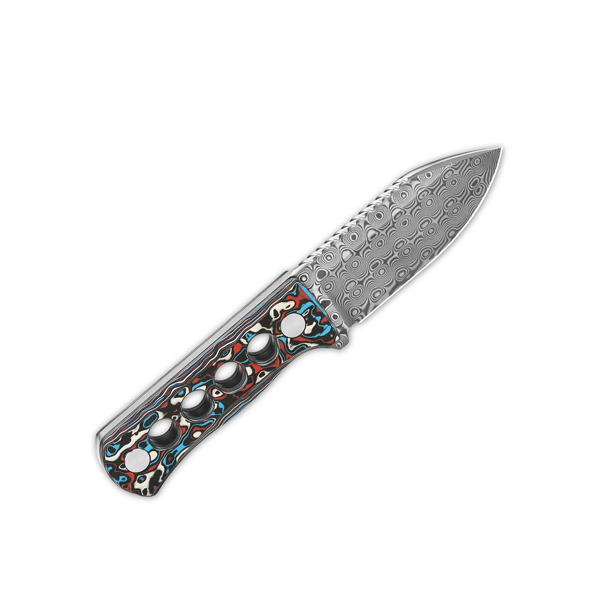 Нож  QSP Canary 6.3 см, сталь дамаск, рукоять карбон - фото 2