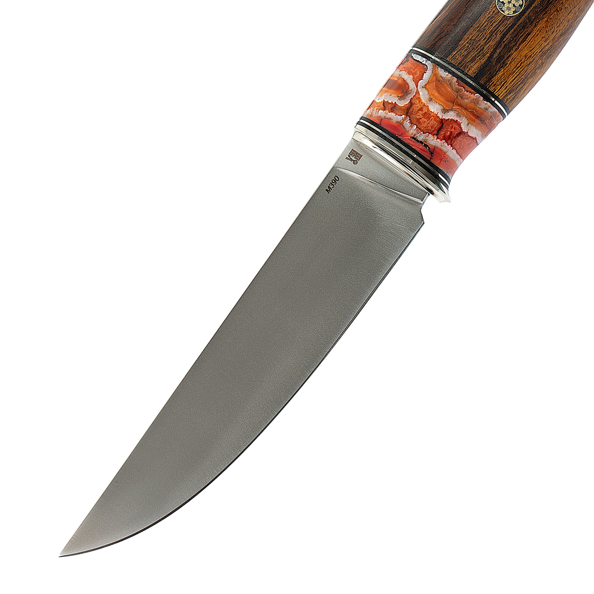 Нож Лидер 3, сталь M390, железное дерево, вставка бивень мамонта - фото 3