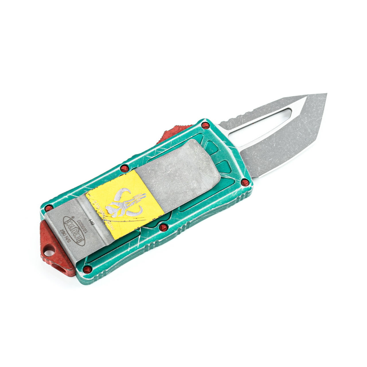 фото Автоматический фронтальный выкидной нож microtech exocet 158-10bh, сталь cts-204p, рукоять алюминий bounty hunter