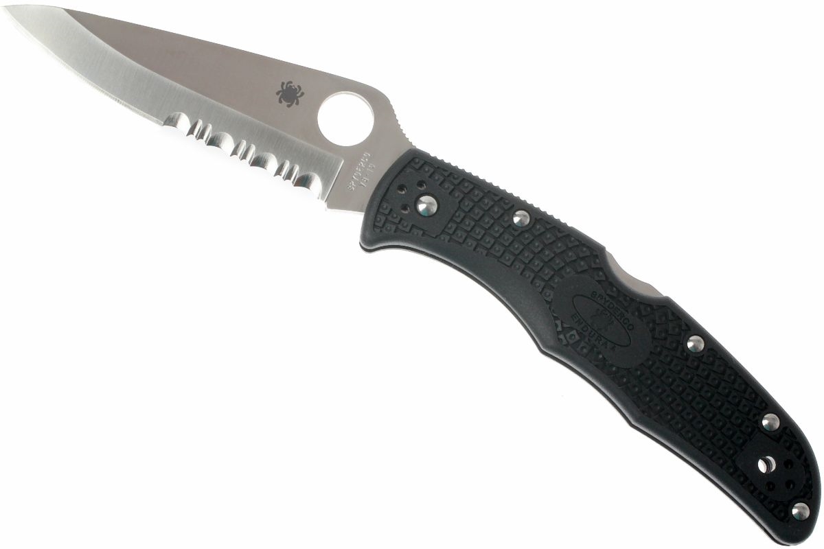 Складной нож Spyderco Endura 4 - 10PSBK, сталь VG-10 Satin Combo, рукоять термопластик FRN, чёрный - фото 6