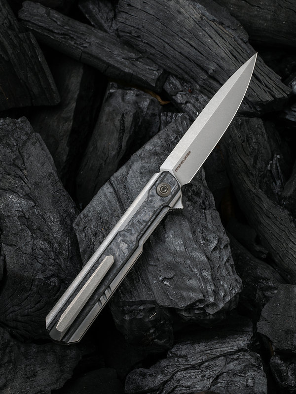 фото Складной нож we knife peer gray, cpm 20cv, титан/карбон