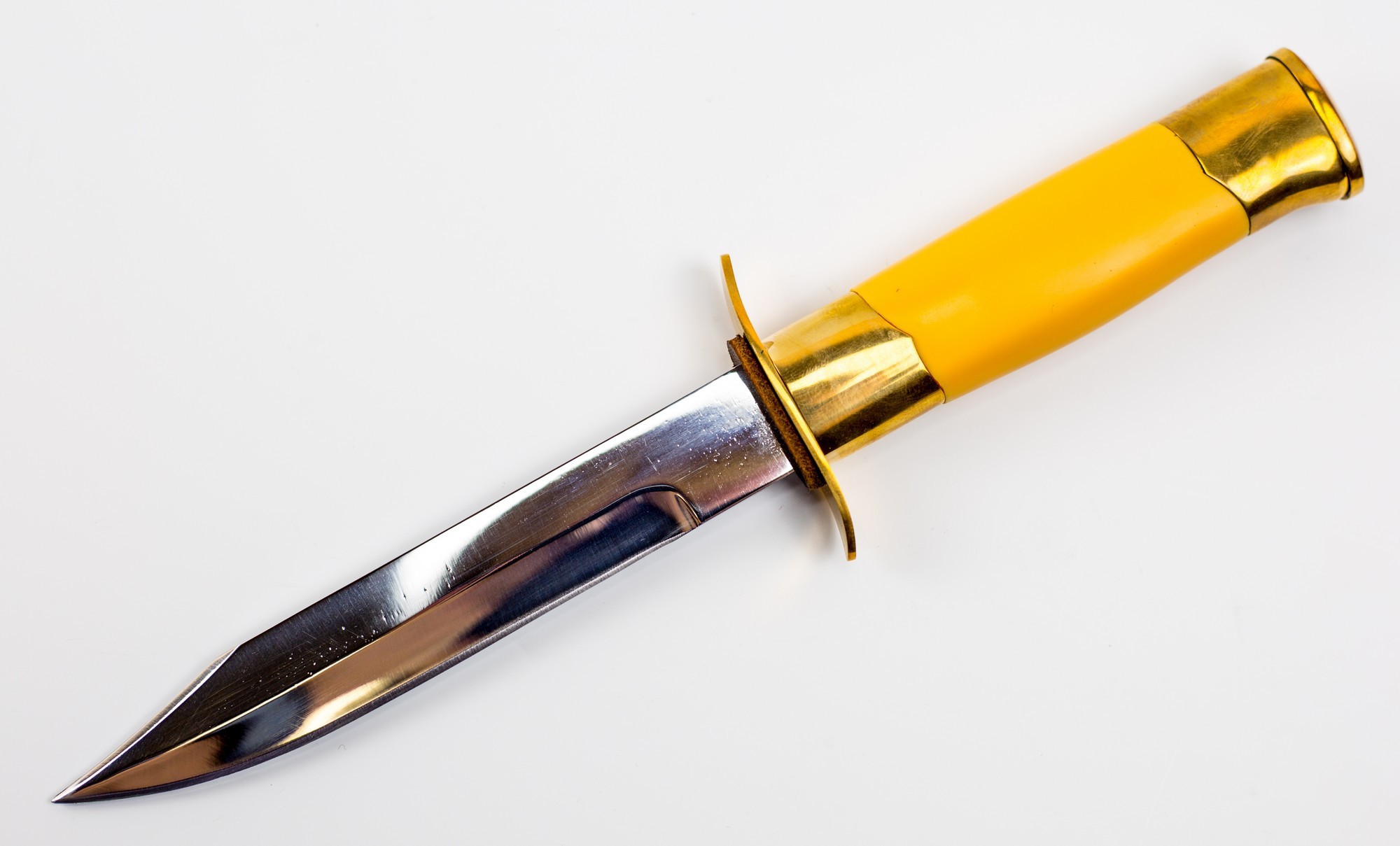 Нож НР-40 генеральский желтый, полированный - фото 1
