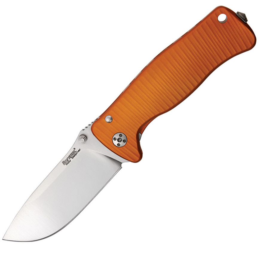 Нож складной LionSteel SR2A OS Mini, сталь Uddeholm Sleipner® Satin Finish, рукоять алюминий (Solid®), оранжевый