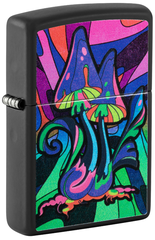 Фото Зажигалка ZIPPO Counter Culture с покрытием Black Light, латунь/сталь, черная,матовая 38x13x57 мм