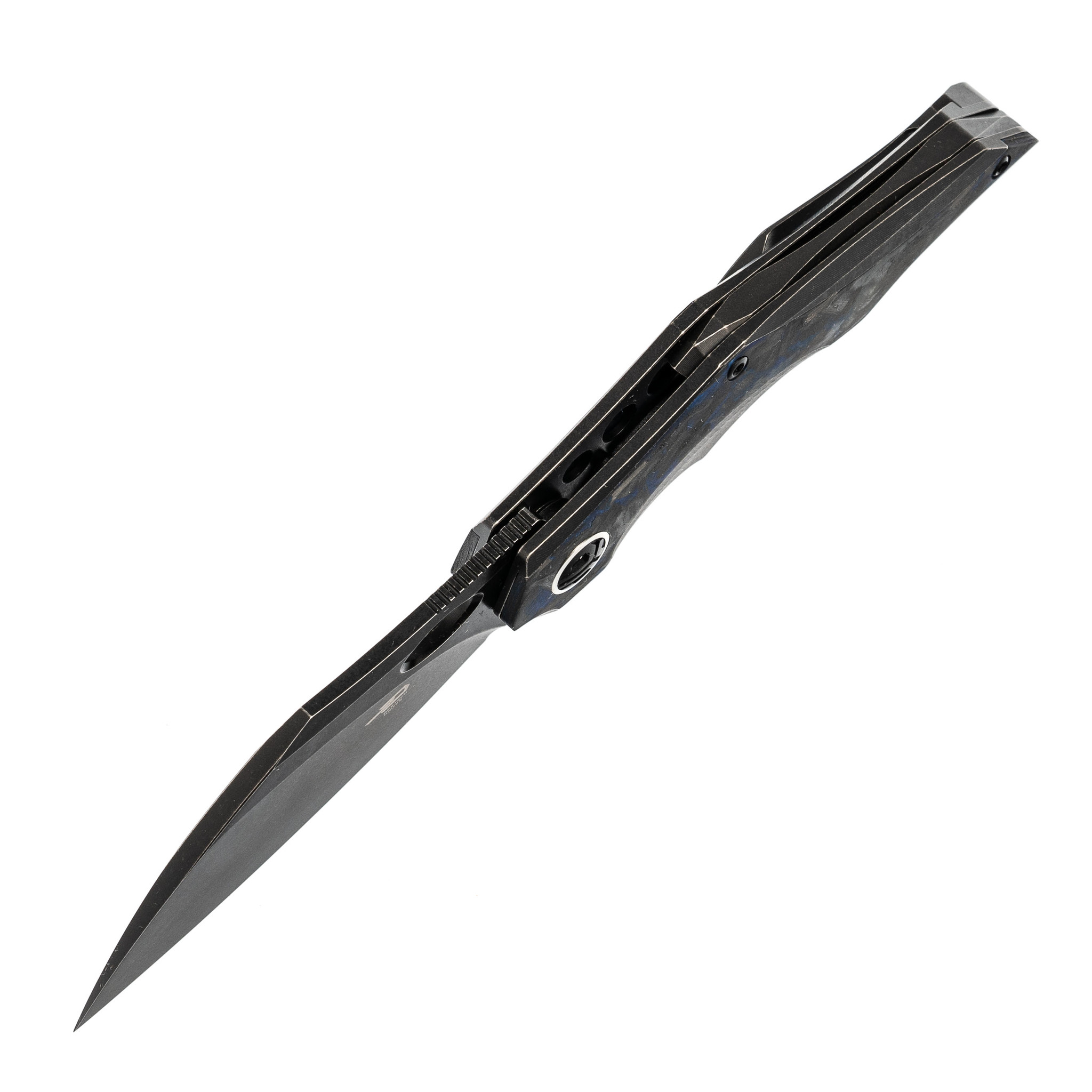 Складной нож Bestech Nogard, сталь M390, Titanium Black/Blue Carbon - фото 2
