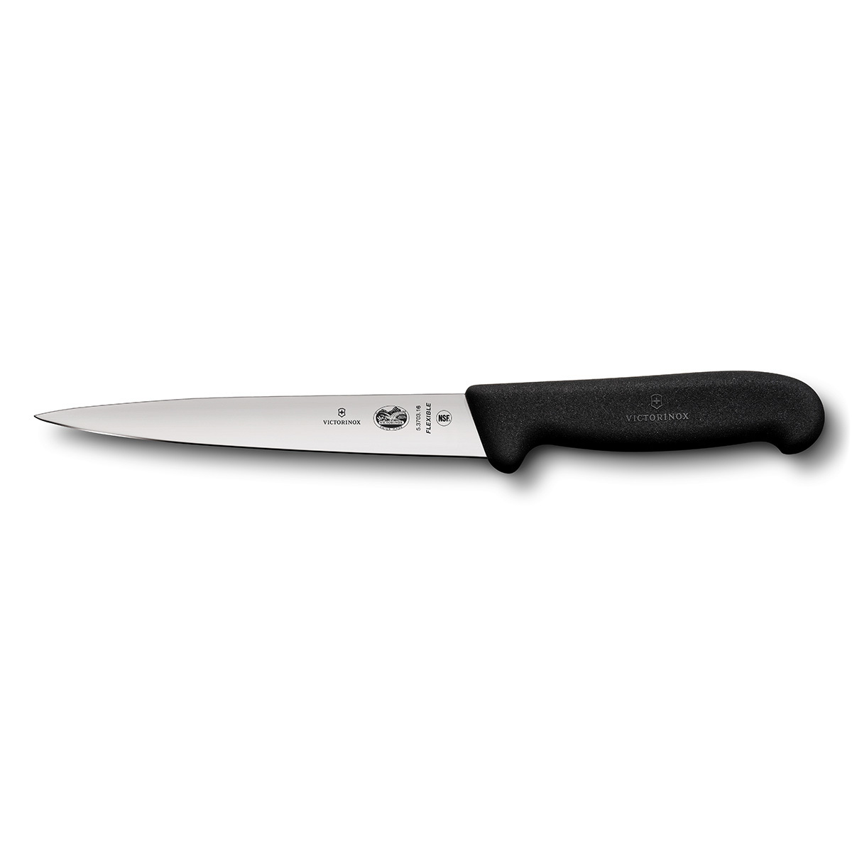Нож филейный Fibrox 18 см Victorinox, нержавеющая сталь, рукоять термопластический эластомер от Ножиков