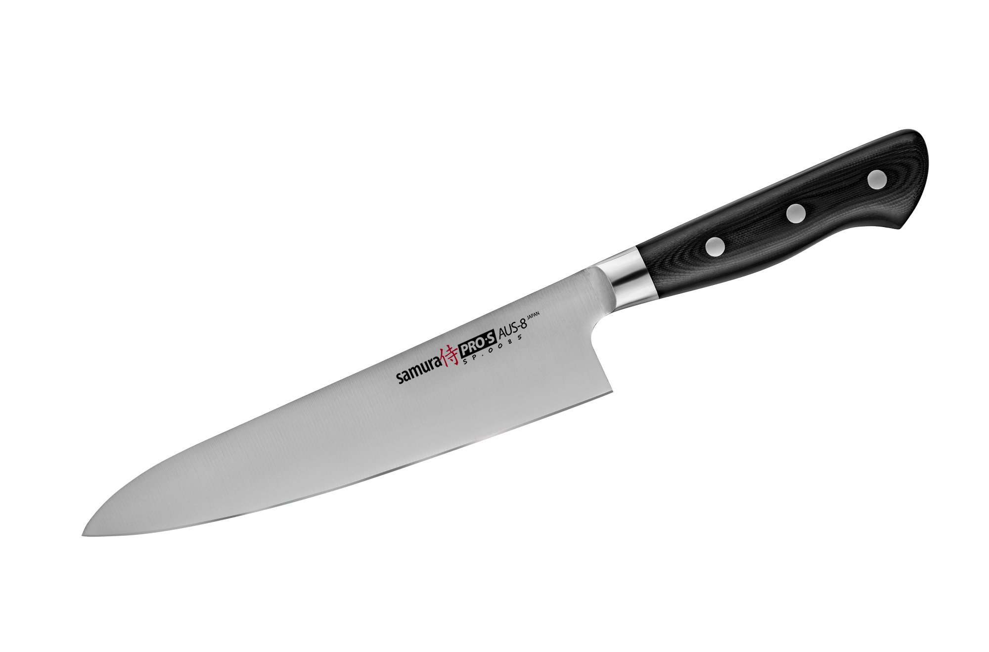 Нож кухонный Samura PRO-S Шеф - SP-0085, сталь AUS-8, рукоять G10, 200 мм