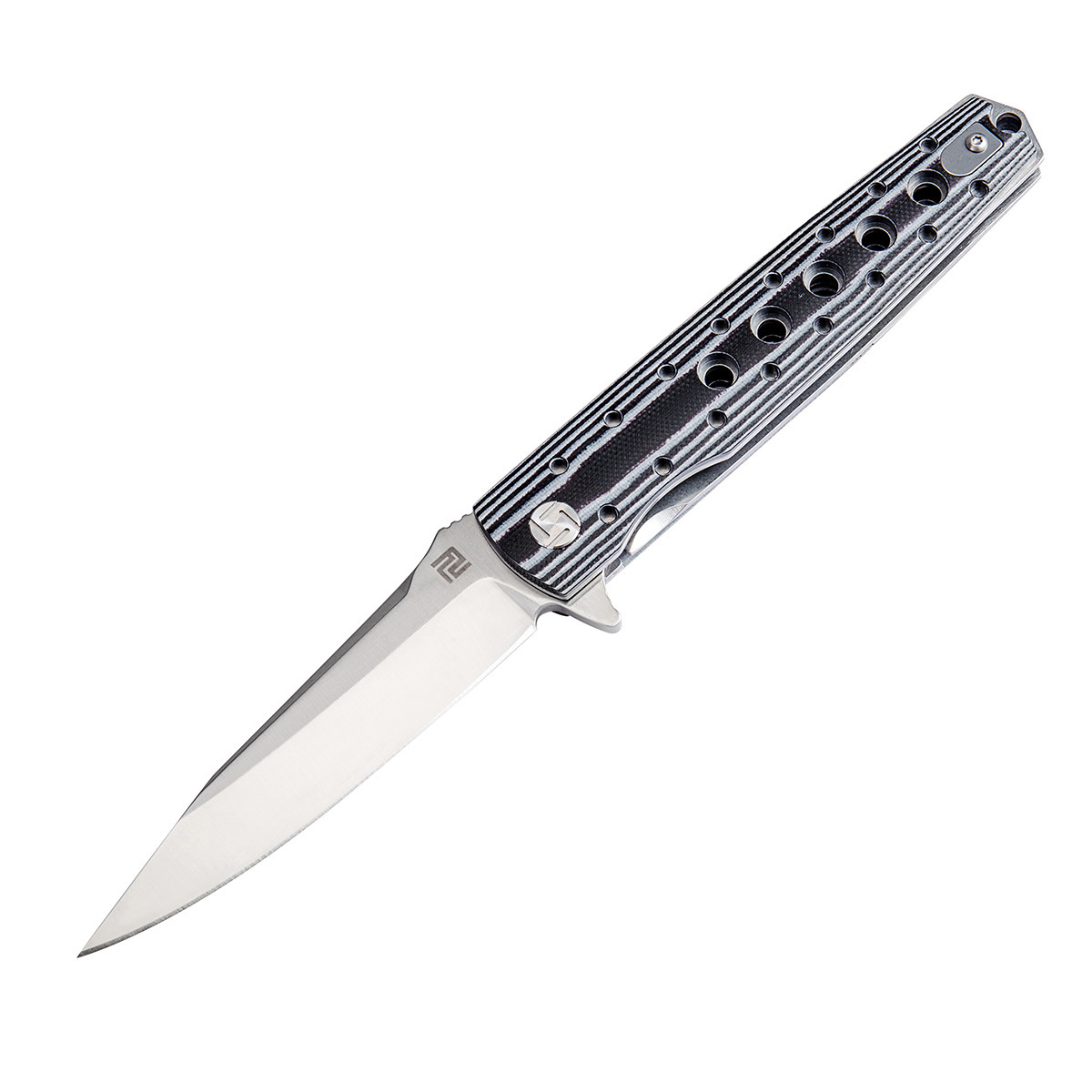 Складной нож Artisan Virgina, сталь  S35VN, рукоять карбон/G10, черный/белый