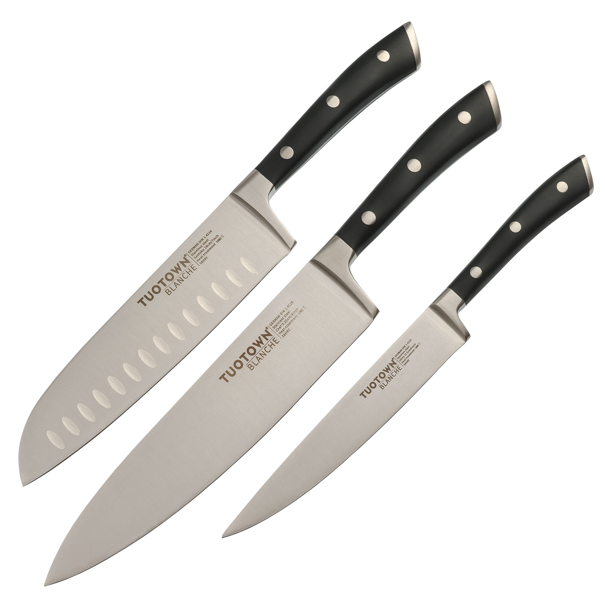 Набор из 3-х кухонных ножей, Tuotown серия BLANCHE