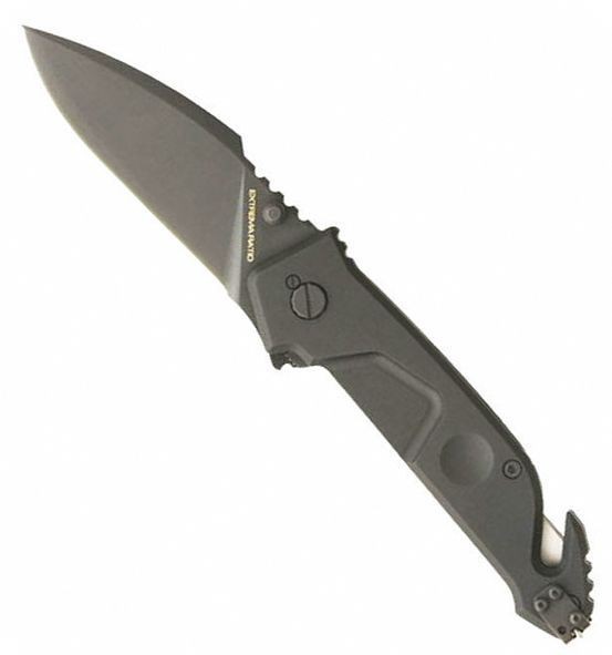 Складной нож Extrema Ratio MF1 Black With Belt Cutter (Ruvido Handle), сталь N690, рукоять алюминий - фото 1