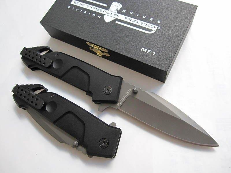 Складной нож Extrema Ratio MF1 Black With Belt Cutter (Ruvido Handle), сталь N690, рукоять алюминий - фото 2