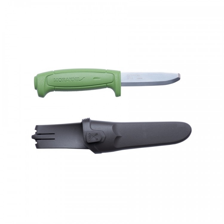 Нож с фиксированным лезвием Morakniv SAFE, углеродистая сталь, рукоять пластик, зеленый