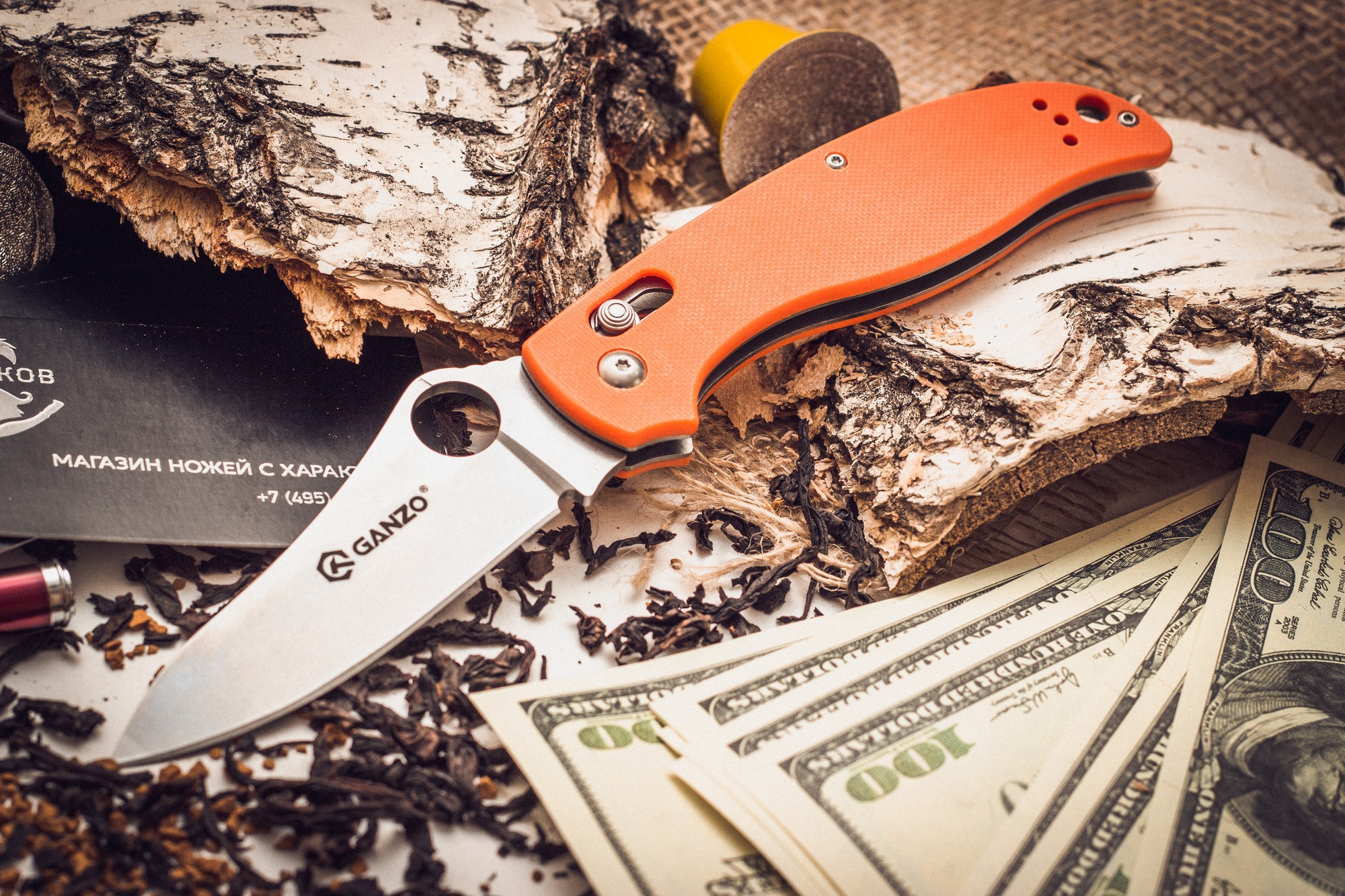 фото Складной нож ganzo g733, оранжевый