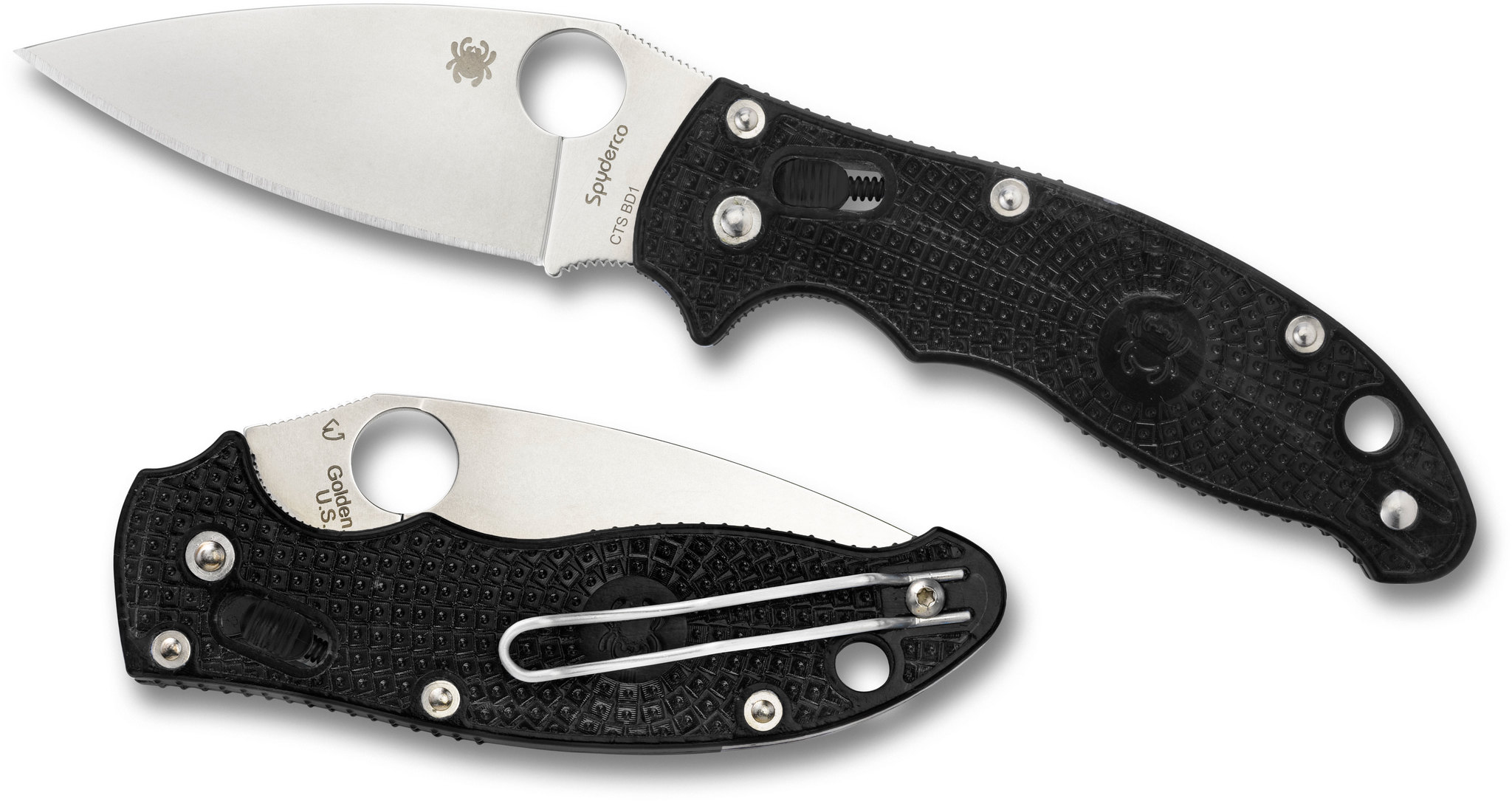Нож складной Manix 2 Lightweight Spyderco 101PBK2, сталь Carpenter CTS™ - BD1 Alloy Satin Plain, рукоять пластик FRCP, чёрный - фото 3
