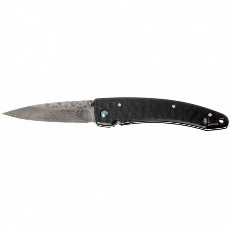 фото Складной нож mcusta shadow mc-0114bd, сталь vg-10 в обкладах из дамаска, рукоять 420j2