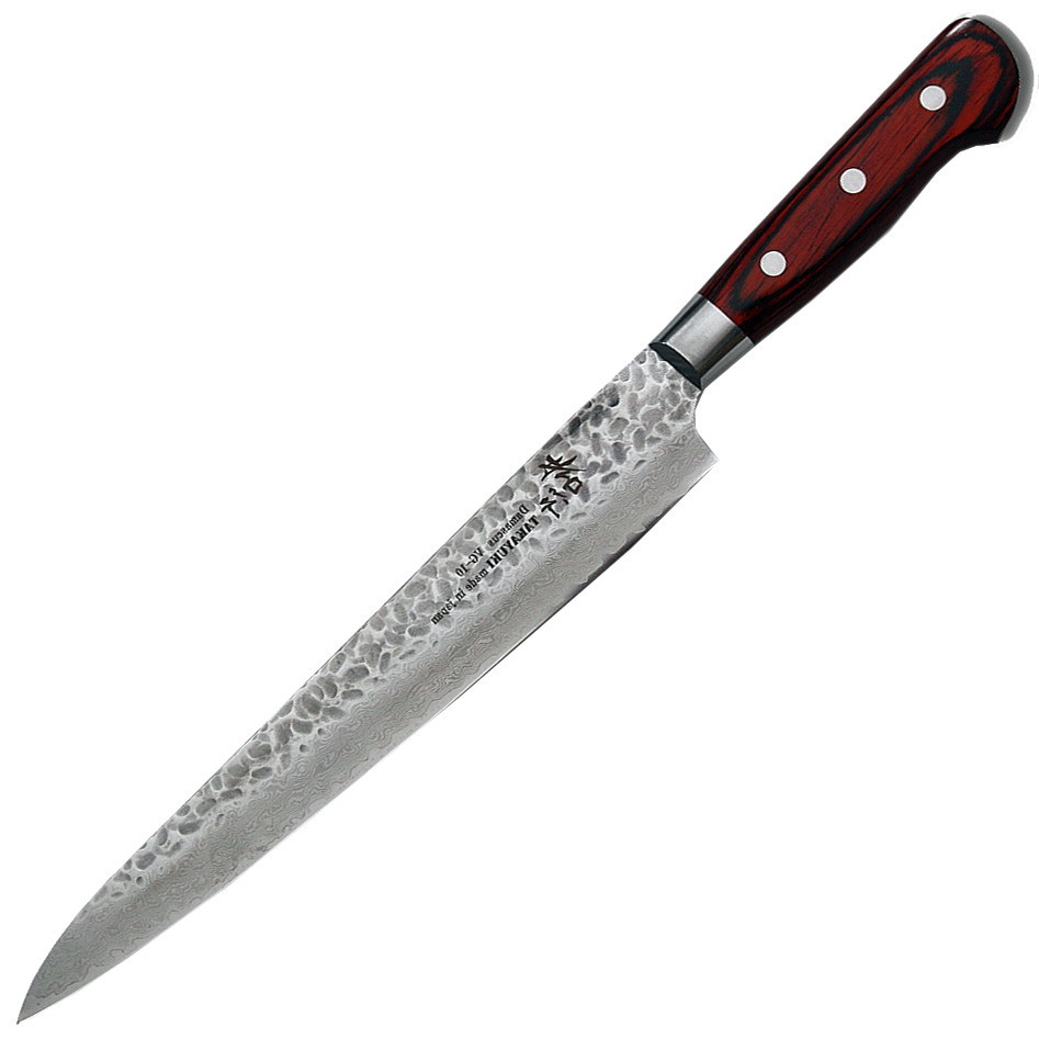 Нож кухонный поварской Sakai Takayuki 24 см, сталь VG-10 Damascus, рукоять дерево пакка