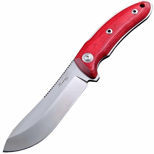 Разделочный шкуросъемный нож с фиксированным клинком Katz Pro Hunter, сталь XT-80, рукоять вишня - фото 1